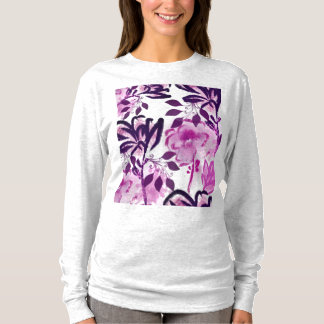 Pink Burgundy Flowers Botanisch Patroon T-shirt