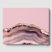 Pink Burgundy Gold Marble Agate Graduparty Gastenboek (Achterkant)