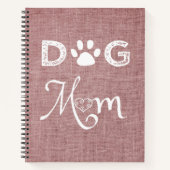 Pink Burlap Chien Carnet maman (Devant)