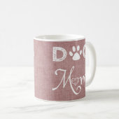 Pink Burlap Chien Maman Café Mug (Devant droit)