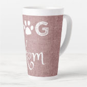 Pink Burlap Chien Maman Latte Mug (Angle droit)