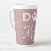 Pink Burlap Chien Maman Latte Mug (Angle gauche)