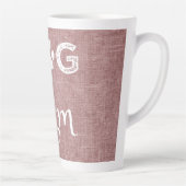 Pink Burlap Chien Maman Latte Mug (Droite)