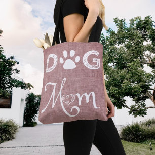 Pink Burlap Chien Sac fourre-tout maman