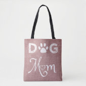 Pink Burlap Chien Sac fourre-tout maman (Devant)