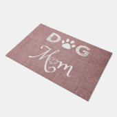 Pink Burlap Dog Mat (Schuin)