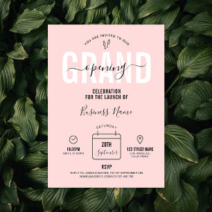 Pink Business Grand Opening Modern Elegant Kaart