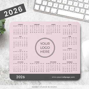 Pink Business Logo 2026 Kalender Muismat