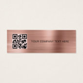 Pink Business Logo Prijslabel QR Code Hang Label Mini Visitekaartjes (Achterkant)