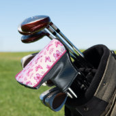 Pink butterflies and flowers pattern golfheadcover (Insitu)