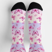 Pink butterflies and flowers pattern sokken (Top)