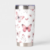 Pink Butterflies  Geïsoleerde Drinkbeker (Voorkant)
