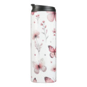 Pink Butterflies Thermosbeker (Geroteerd rechts)