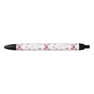 Pink Butterflies  Zwarte Inkt Pen