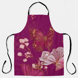 Pink Butterfly Apron Schort