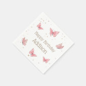 Pink Butterfly Birthday Servet (Hoek)