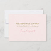 Pink Butterfly bloemenbedankkaart Bedankkaart (Achterkant)