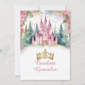 Pink Butterfly Castle Her Royal Five-ness Birthday Kaart (Achterkant)