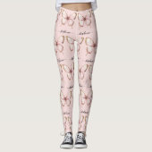 Pink Butterfly Custom Name Leggings (Devant)
