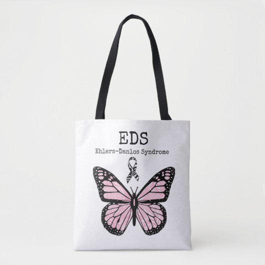 PInk Butterfly Ehlers-Danlos syndroom EDS bag Draagtas (Voorkant)