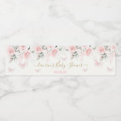 Pink Butterfly Eten en Drinken Label Set Waterfles Etiket (Enkel label)
