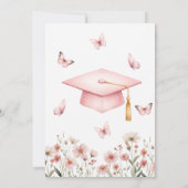 Pink Butterfly Floral Graduation Invitation (Dos)