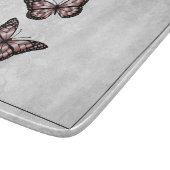 Pink Butterfly Floral Personalized Cutting Board Snijplank (Hoek)