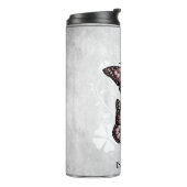 Pink Butterfly Floral Personalized Thermosbeker (Gedraaid links)