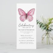 Pink Butterfly Funeral Digital Eviet Kaart (Staand voorkant)