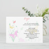 Pink Butterfly Garden Faire-part bébé (Debout devant)