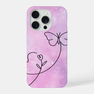 Pink Butterfly Heart Aesthetic Phone Case Design iPhone 15 Pro Hoesje