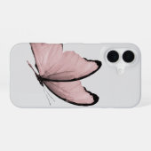 Pink Butterfly Minimalist Phone Case iPhone 16 Hoesje (Achterkant horizontaal)