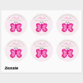 Pink Butterfly Party Favor Dank u Stickers (Vel)