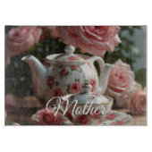 Pink Cabbage Rose Tea Snijplank (Voorkant)