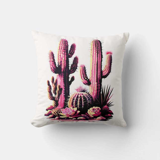 Pink Cacti Batch Kussen (Voorkant)
