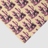 Pink Cacti Batch-Tan Background Tissuepapier (Detail)