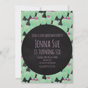 Pink Cactus Pattern Greenery