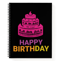 Pink Cake Birthday Notebook