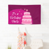 Pink Cake Birthday Party Spandoek (Insitu)