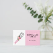 Pink Cake Pastry Chef Bakkerij Visitekaartje (Staand voorkant)