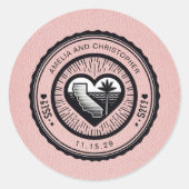 Pink California Passport Ronde Sticker (Voorkant)