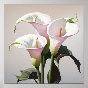 Pink Calla Lilies Lily Flower Art Imprimer Poster