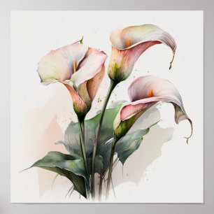 Pink Calla Lilies Lily Flower Art Imprimer Poster