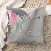 Pink Calla Lily Flourdissant Mariage Jeu Oreiller (Couverture)