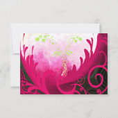 Pink Calla Lily mariage Fleur RSVP Invitation (Dos)