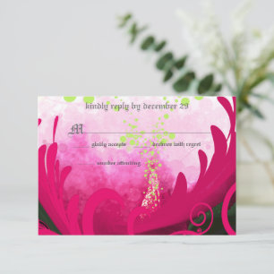 Pink Calla Lily mariage Fleur RSVP Invitation