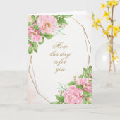 Pink Camellia Corners Carte de voeux pour la fête  (Fleur jaune)