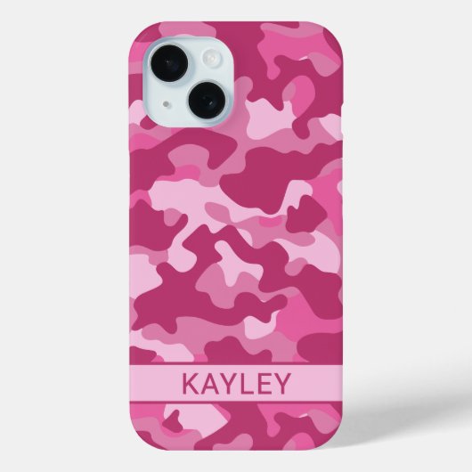 Pink Camouflage Personalized Case-Mate iPhone Case (Achterkant)