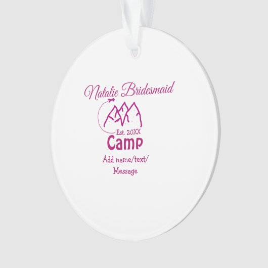 Pink camp bridesmaid ajouter nom date année bachel (devant)