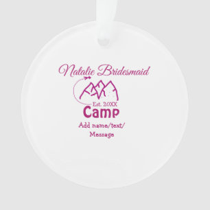 Pink camp bridesmaid ajouter nom date année bachel
